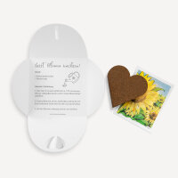 Gastgeschenk Anzuchtset Herz "Wildblumen" Sonnenblume Schön, dass Du da bist!