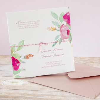 Hochzeitseinladung "Blumen Pink Dream"