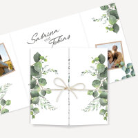 Hochzeitseinladung Eukalyptusblätter