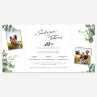 Hochzeitseinladung Eukalyptusblätter