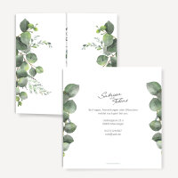 Hochzeitseinladung Eukalyptusblätter