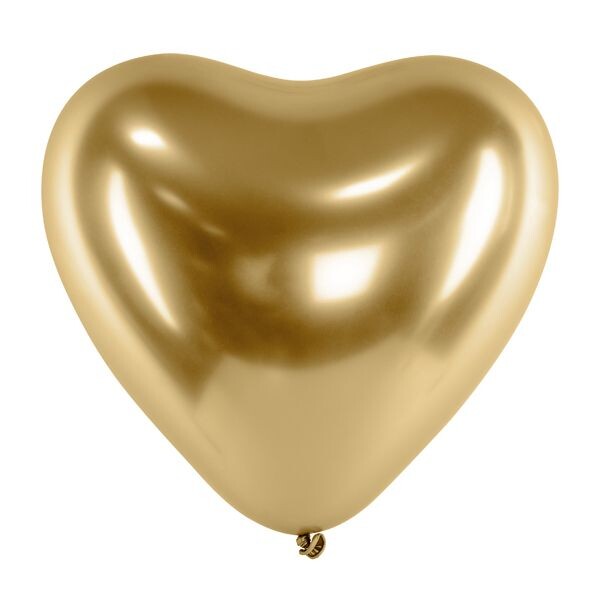 8 x Herzluftballons Glossy gold 30 cm