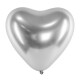 8 x Herzluftballons Glossy silber 30 cm