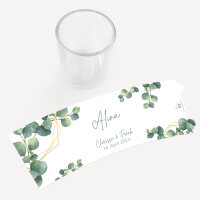 Tischkarte Windlicht "Eukalyptus Geometrie" inkl. Glas inkl. Personalisierung
