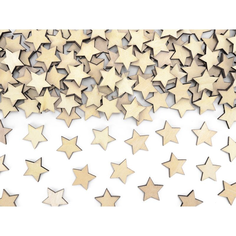 Streudeko Sterne Holz 50 Stück