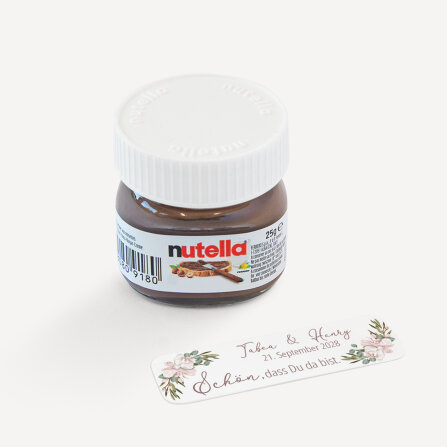 Gastgeschenk Mini Nutella Glas mit Aufkleber "Boho Pampas" online selbst gestalten