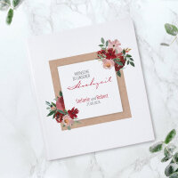 Gästebuch Hochzeit zum Ausfüllen "Vintage rote Blumen"