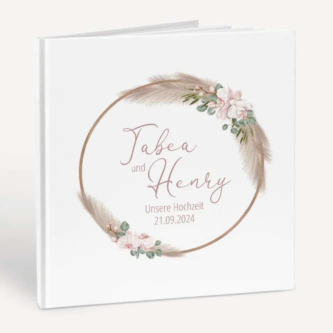 Gästebuch Hochzeit zum Ausfüllen "Boho Pampas"
