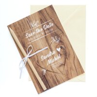 Save the Date Karte Hochzeit "Rustikal Holz"