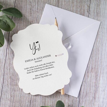 Save the Date Karte Hochzeit "Kalligrafie"