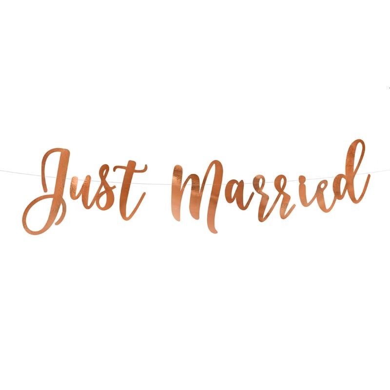 Girlande Hochzeit "Just Married" roségold