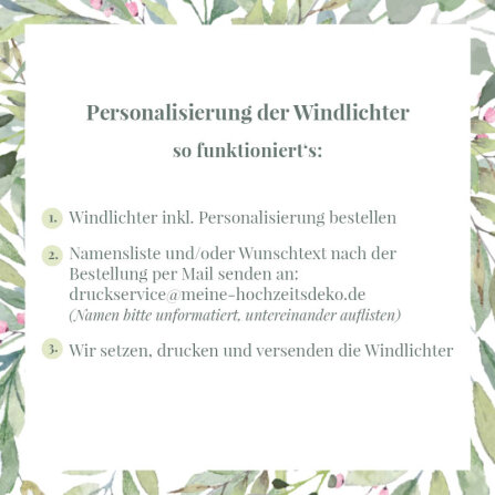 Tischkarte Windlicht "Boho Pampas" inkl. Glas & Personalisierung