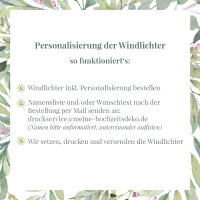 Tischkarte Windlicht "Boho Pampas" inkl. Glas & Personalisierung