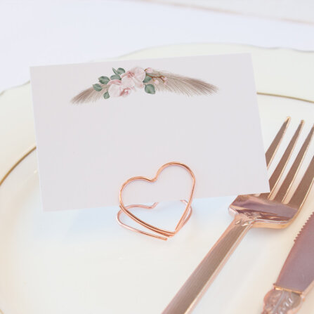 Tischkarte Hochzeit "Boho Pampas" Muster / ohne...