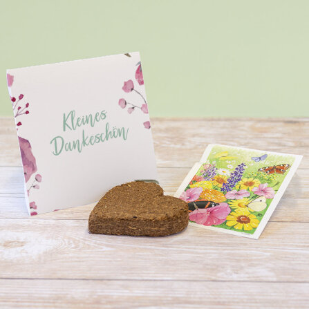 Gastgeschenk Anzuchtset Herz "Blumen Aquarell"...