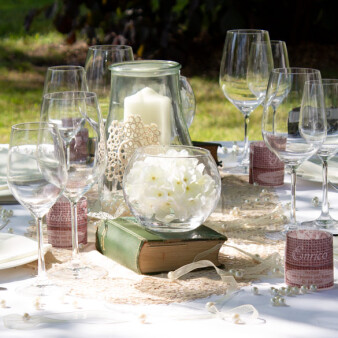 Tischdeko für die Vintage Hochzeit - Auf die...