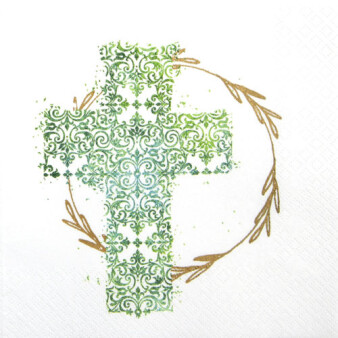 Servietten Kreuz grün 20 Stück