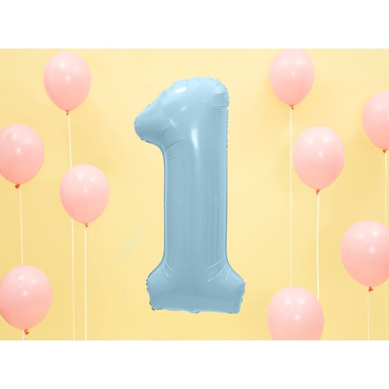 Folienballon Zahl 1 blau 86 cm