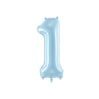 Folienballon Zahl "1" blau 86 cm