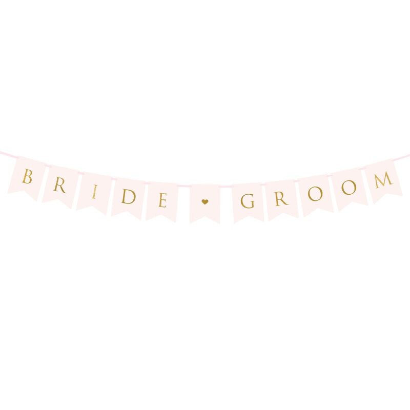 Girlande Hochzeit Bride & Groom rosa-gold