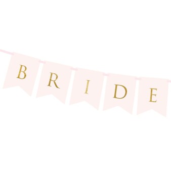 Girlande Hochzeit "Bride & Groom" rosa-gold