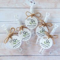 48 x Seifenblasen mit Anhänger & Schild "Green Magic" inkl. Personalisierung