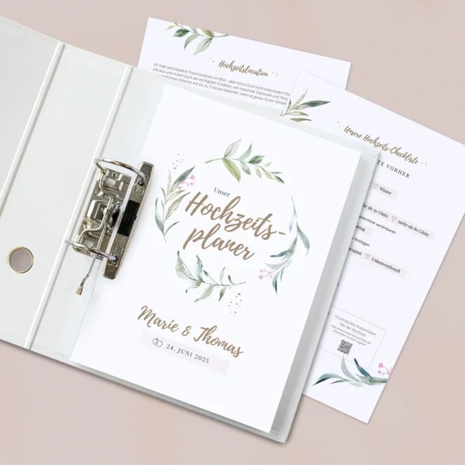 Hochzeitsplaner Set + Ordner
