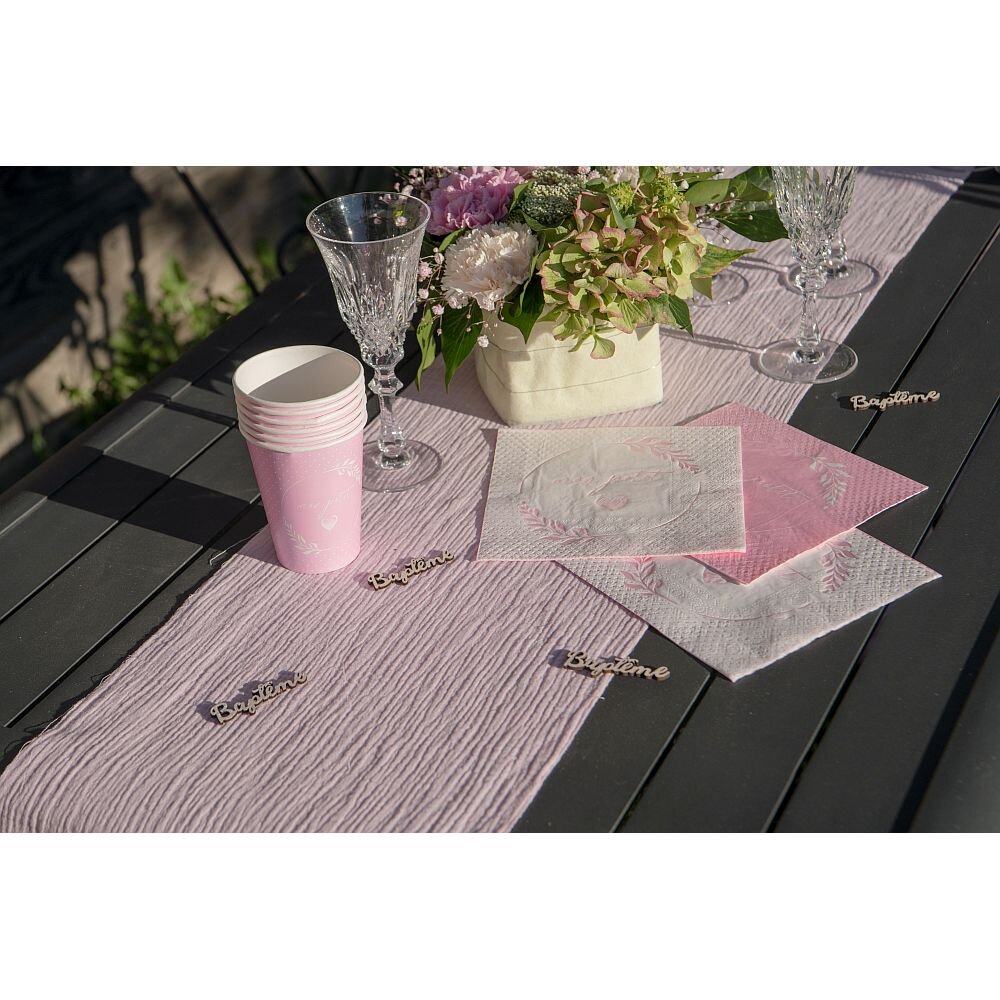 Tischläufer aus Baumwolle in Rosa (26 cm x 3 m)