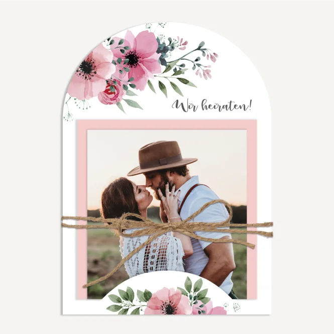 Hochzeitseinladung halbrund "Bohemian Summer"