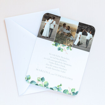 Dankeskarte Hochzeit Eukalyptus Ranken