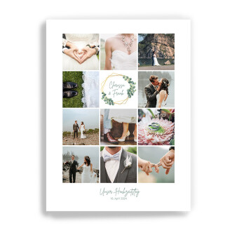 Fotocollage Hochzeit Eukalyptus Geometrie als Download oder Druck