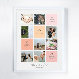 Fotocollage Hochzeit Pastell als Download oder Druck