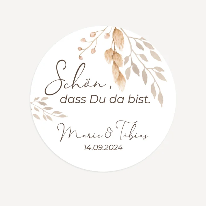 Aufkleber Hochzeit "Trockengras"