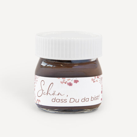 Gastgeschenk Mini Nutella Glas "Trockenblumen...