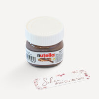 Gastgeschenk Mini Nutella Glas "Trockenblumen Blush" Schön, dass Du da bist!