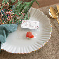 Gastgeschenk Tüte transparent mit Etikett "Trockenblumen Blush" online selbst gestalten