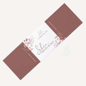 Banderole Mini Schokolade "Trockenblumen Blush"