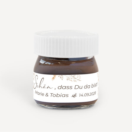 Gastgeschenk Mini Nutella Glas "Trockengras"...