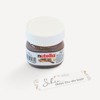Gastgeschenk Mini Nutella Glas "Trockengras" Schön, dass Du da bist!