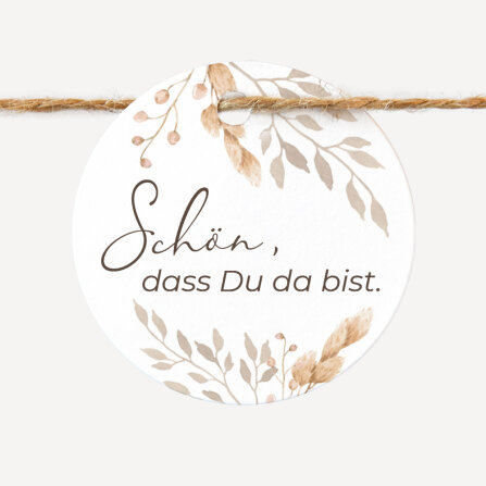 24 x Geschenkanhänger rund "Trockengras"...