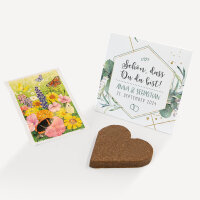 Gastgeschenk Anzuchtset Herz "Aquarell Eukalyptus Zweige" Blumenwiese online selbst gestalten