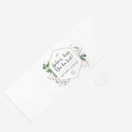 Banderole Mini Schokolade "Aquarell Eukalyptus Zweige" Schön, dass Du da bist!