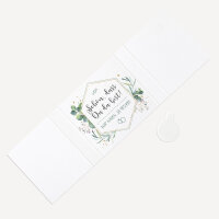 Banderole Mini Schokolade "Aquarell Eukalyptus Zweige" Schön, dass Du da bist!