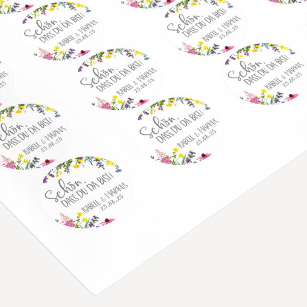 40 x Aufkleber "Wildblumen" 3 cm online selbst...