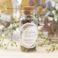 Gastgeschenk Mini Glasröhrchen mit Aufkleber "Boho Pampas" online selbst gestalten