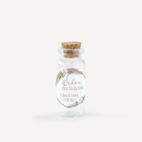 Gastgeschenk Mini Glasröhrchen mit Aufkleber "Boho Pampas" online selbst gestalten