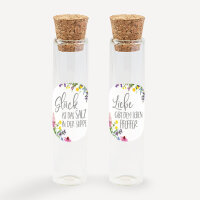 Gastgeschenk Glasröhrchen mit Aufkleber Salz & Pfeffer "Wildblumen" 2er Set unpersonalisiert