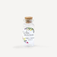 Gastgeschenk Mini Glasröhrchen mit Aufkleber "Wildblumen" online selbst gestalten