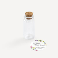 Gastgeschenk Mini Glasröhrchen mit Aufkleber "Wildblumen" online selbst gestalten