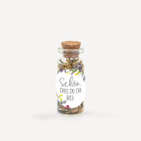Gastgeschenk Mini Glasröhrchen mit Aufkleber "Wildblumen" Schön, dass Du da bist!